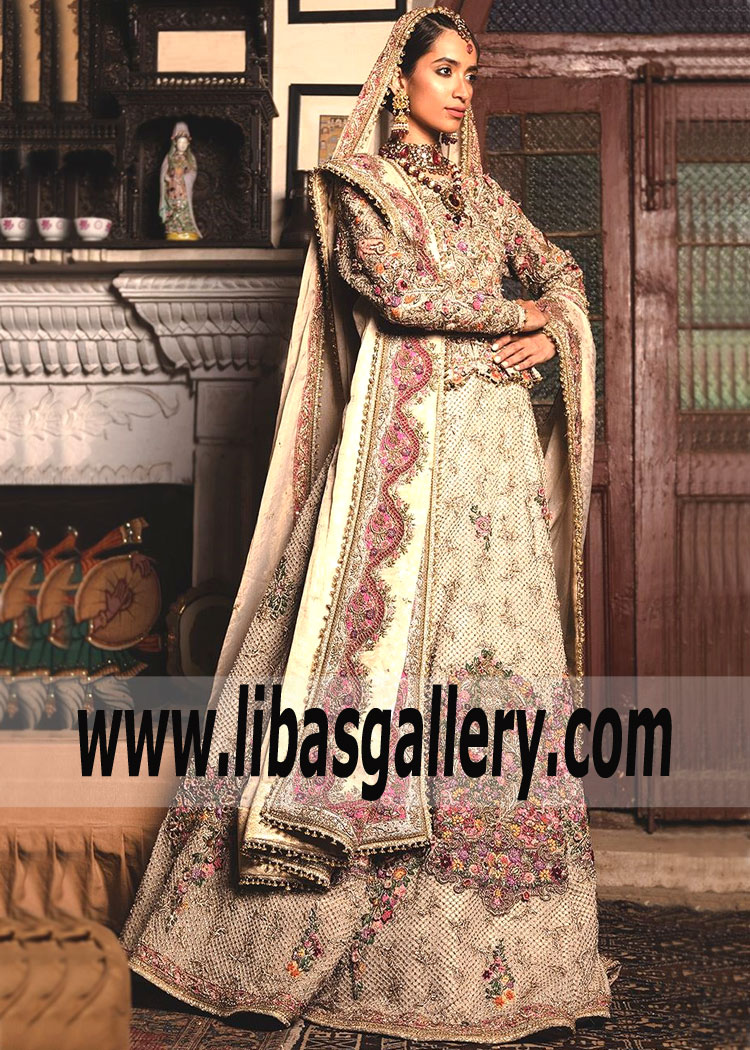 Ivory Anemone Lehenga